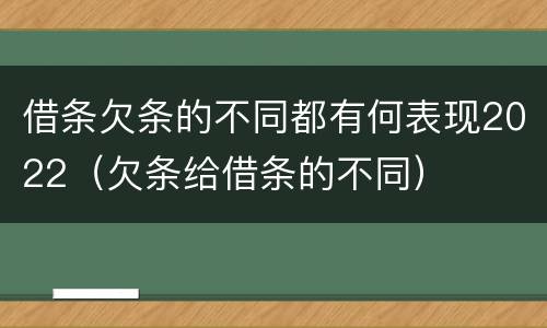 借条欠条的不同都有何表现2022（欠条给借条的不同）
