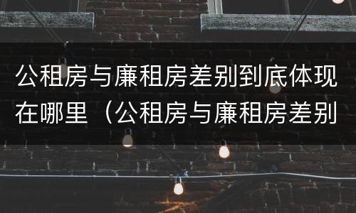 公租房与廉租房差别到底体现在哪里（公租房与廉租房差别到底体现在哪里了）