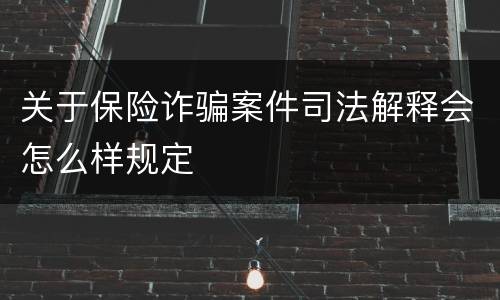 关于保险诈骗案件司法解释会怎么样规定