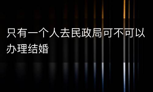 只有一个人去民政局可不可以办理结婚