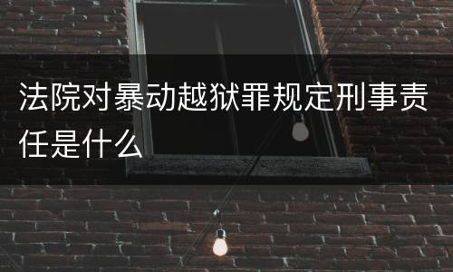 法院对暴动越狱罪规定刑事责任是什么