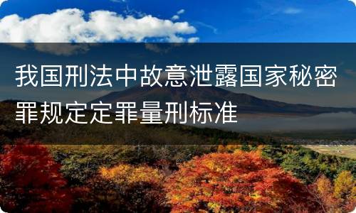 我国刑法中故意泄露国家秘密罪规定定罪量刑标准
