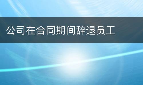 公司在合同期间辞退员工