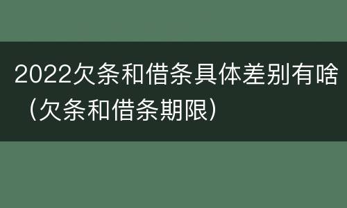 2022欠条和借条具体差别有啥（欠条和借条期限）