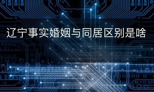 辽宁事实婚姻与同居区别是啥