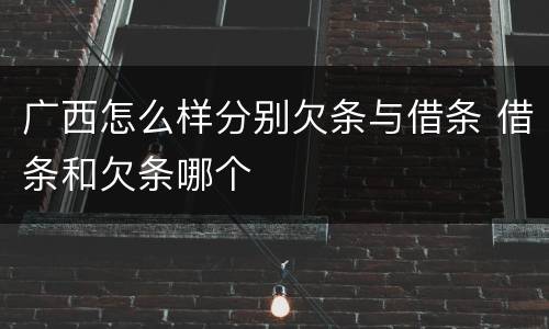 广西怎么样分别欠条与借条 借条和欠条哪个