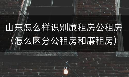山东怎么样识别廉租房公租房（怎么区分公租房和廉租房）