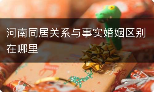 河南同居关系与事实婚姻区别在哪里