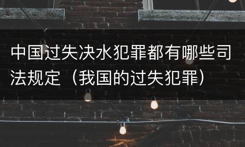 中国过失决水犯罪都有哪些司法规定（我国的过失犯罪）