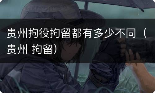 贵州拘役拘留都有多少不同（贵州 拘留）
