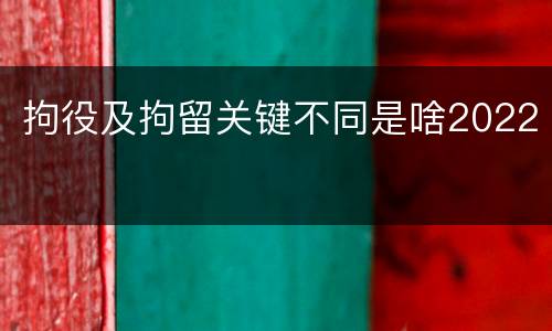拘役及拘留关键不同是啥2022