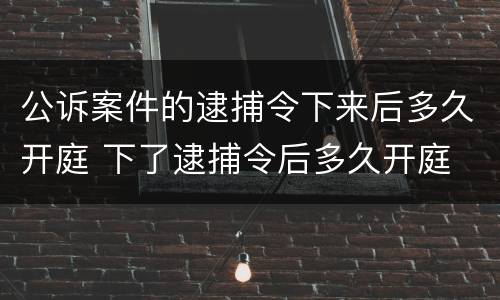 公诉案件的逮捕令下来后多久开庭 下了逮捕令后多久开庭