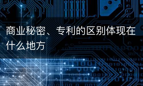 商业秘密、专利的区别体现在什么地方