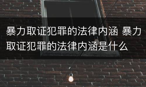 暴力取证犯罪的法律内涵 暴力取证犯罪的法律内涵是什么