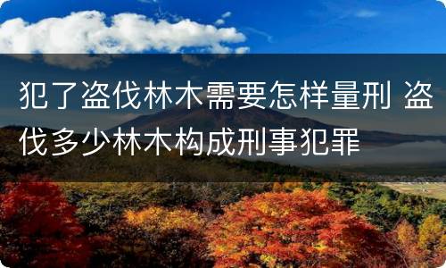犯了盗伐林木需要怎样量刑 盗伐多少林木构成刑事犯罪