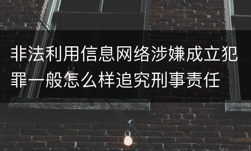 非法利用信息网络涉嫌成立犯罪一般怎么样追究刑事责任