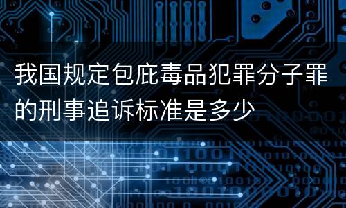 我国规定包庇毒品犯罪分子罪的刑事追诉标准是多少