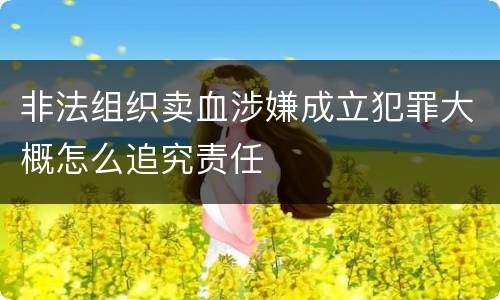 非法组织卖血涉嫌成立犯罪大概怎么追究责任