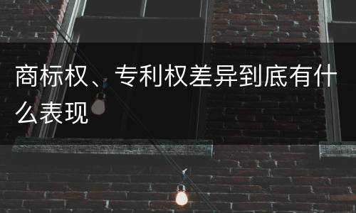 商标权、专利权差异到底有什么表现