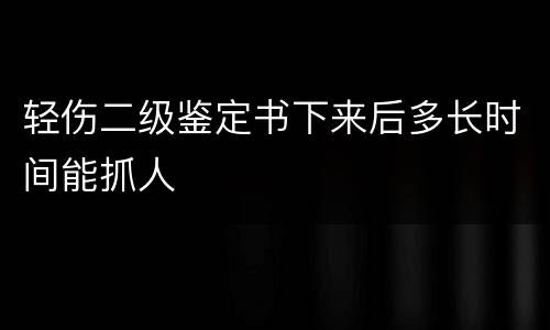 轻伤二级鉴定书下来后多长时间能抓人