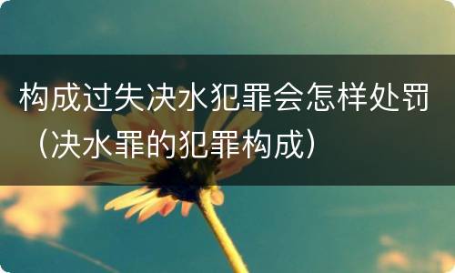 构成过失决水犯罪会怎样处罚（决水罪的犯罪构成）