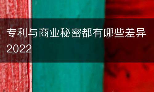 专利与商业秘密都有哪些差异2022