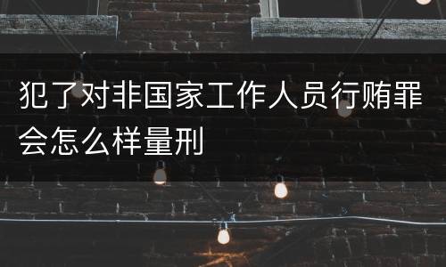 犯了对非国家工作人员行贿罪会怎么样量刑