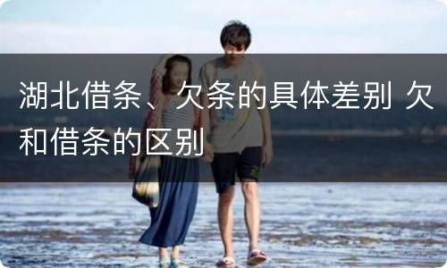 湖北借条、欠条的具体差别 欠和借条的区别