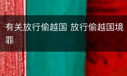 有关放行偷越国 放行偷越国境罪