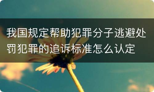 我国规定帮助犯罪分子逃避处罚犯罪的追诉标准怎么认定