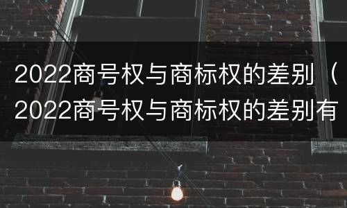 2022商号权与商标权的差别（2022商号权与商标权的差别有哪些）
