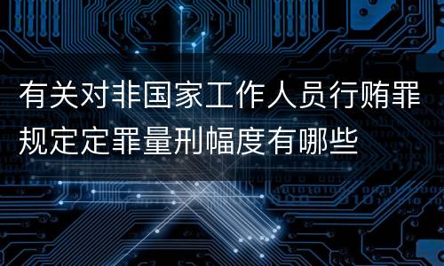 有关对非国家工作人员行贿罪规定定罪量刑幅度有哪些