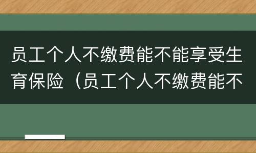员工个人不缴费能不能享受生育保险（员工个人不缴费能不能享受生育保险补贴）