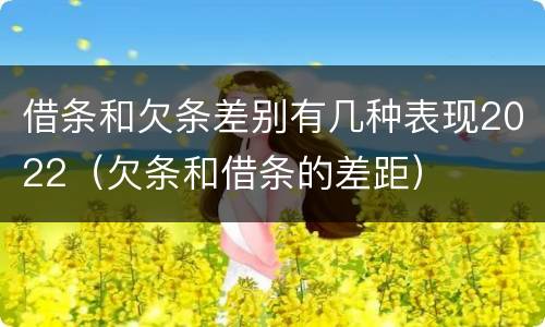 借条和欠条差别有几种表现2022（欠条和借条的差距）