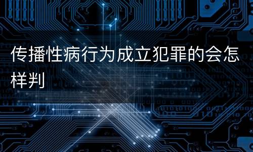 传播性病行为成立犯罪的会怎样判