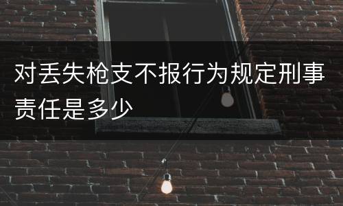 对丢失枪支不报行为规定刑事责任是多少