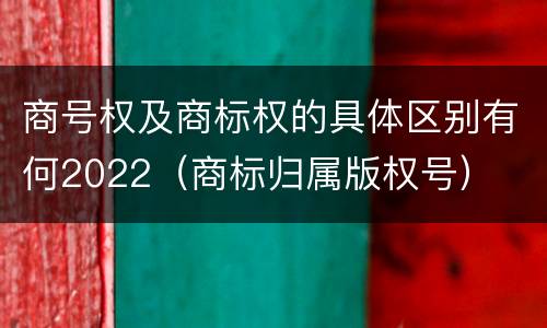 商号权及商标权的具体区别有何2022（商标归属版权号）
