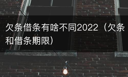 欠条借条有啥不同2022（欠条和借条期限）