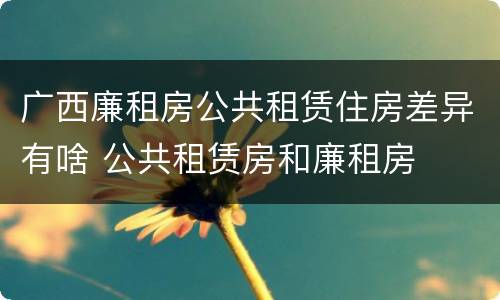 广西廉租房公共租赁住房差异有啥 公共租赁房和廉租房