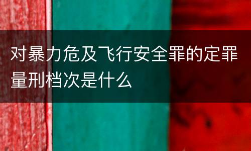 对暴力危及飞行安全罪的定罪量刑档次是什么