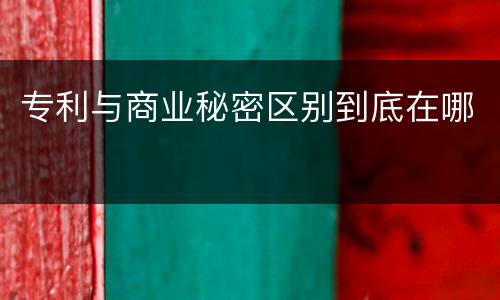 专利与商业秘密区别到底在哪