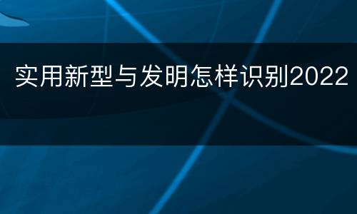 实用新型与发明怎样识别2022