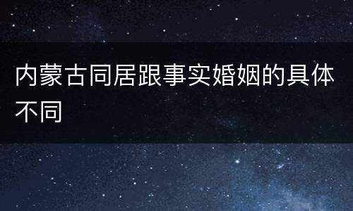 内蒙古同居跟事实婚姻的具体不同