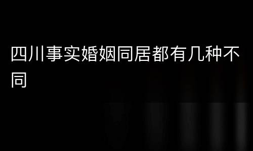 四川事实婚姻同居都有几种不同