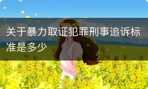 关于暴力取证犯罪刑事追诉标准是多少