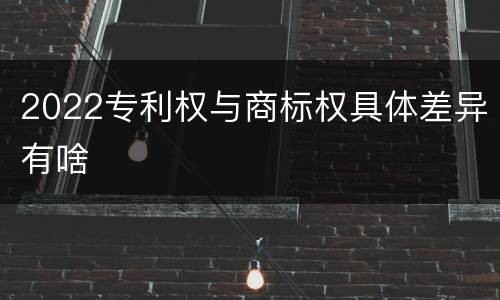 2022专利权与商标权具体差异有啥