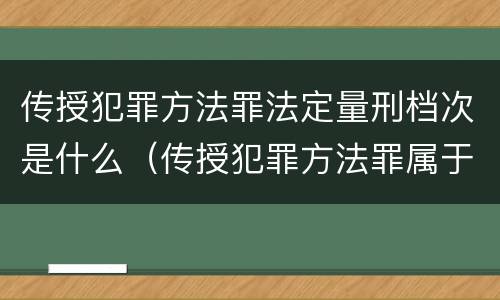 传授犯罪方法罪法定量刑档次是什么（传授犯罪方法罪属于什么犯罪类型）
