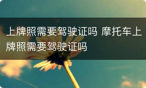 上牌照需要驾驶证吗 摩托车上牌照需要驾驶证吗