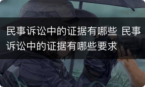 民事诉讼中的证据有哪些 民事诉讼中的证据有哪些要求