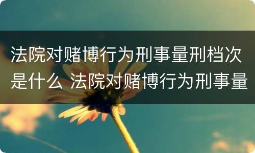 法院对赌博行为刑事量刑档次是什么 法院对赌博行为刑事量刑档次是什么标准